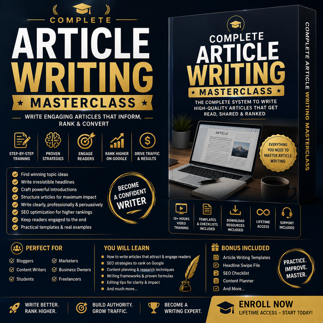 Complete Article Writing Masterclass